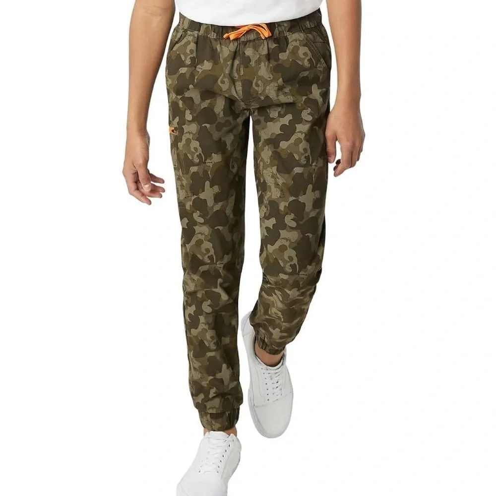 Weatherproof Vintage Youth Boys Green Camo Tech Jogger Pants